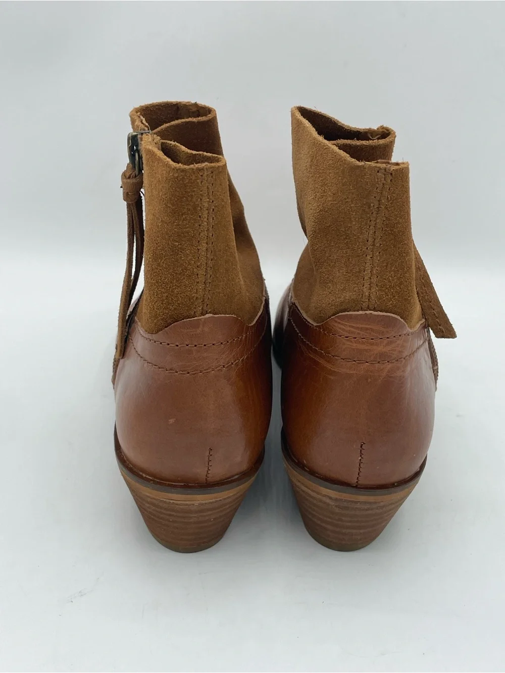 Frye & Co. “Rubie” Leather Suede Leather Ankle Boots